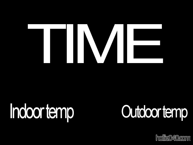 A diagram of how I want the time, internal, and external temperatures arranged on the display